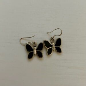 Elegant Black Butterfly Earrings